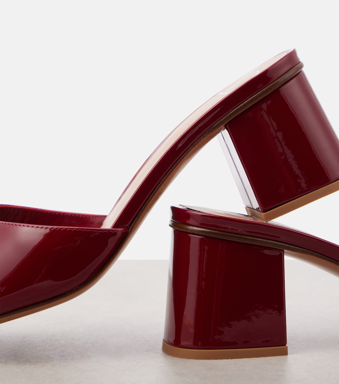 VLogo Signature patent leather mules in red - Valentino