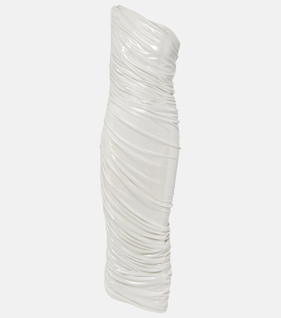 Diana one-shoulder ruched lamé gown | Norma Kamali