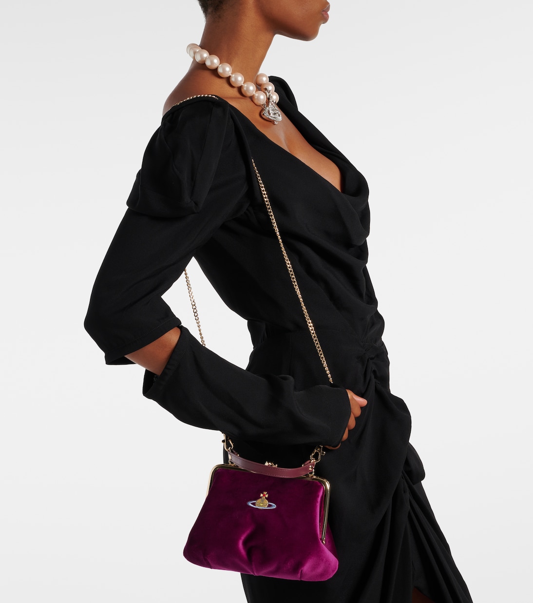 Sac Granny Frame Orb en velours | Vivienne Westwood