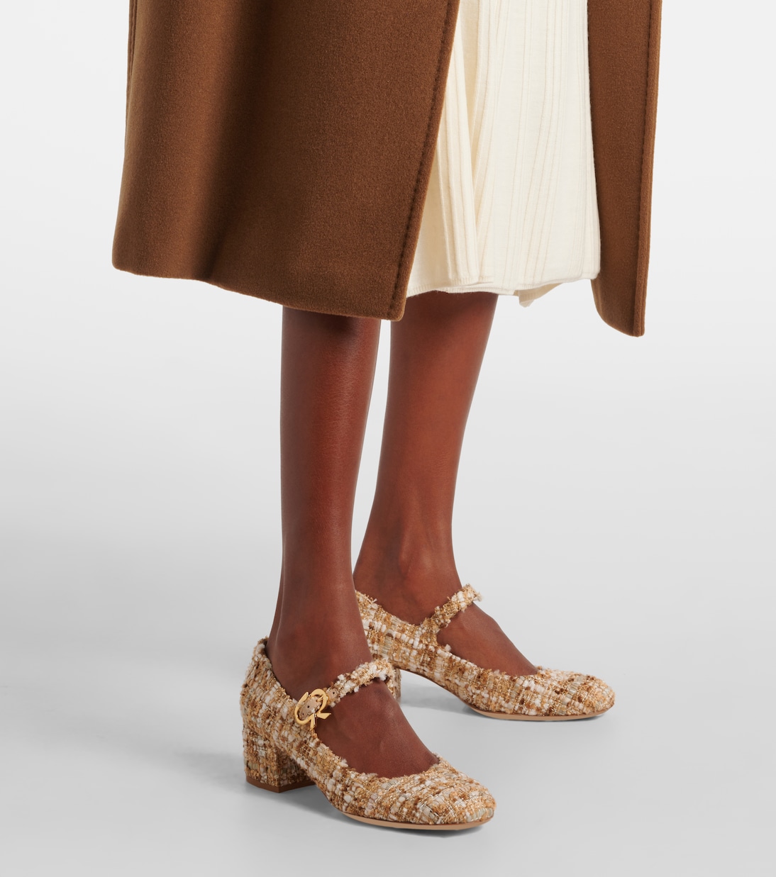 Salones Mary Jane Mary Ribbon 45 de bouclé | Gianvito Rossi