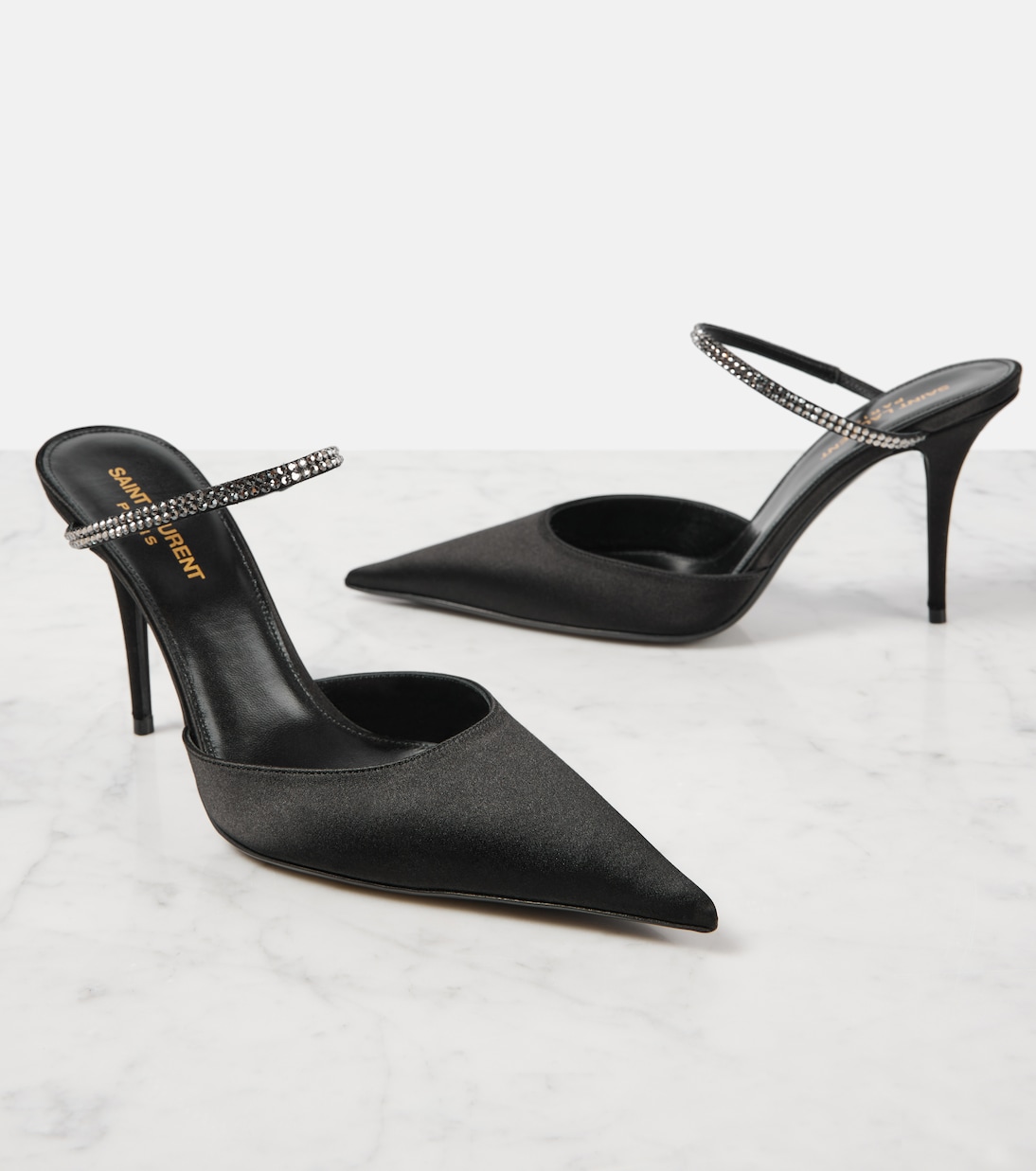 Mules Barbara 90 in raso | Saint Laurent