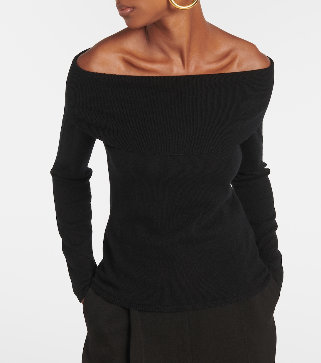 Off-shoulder cashmere sweater | Jardin des Orangers