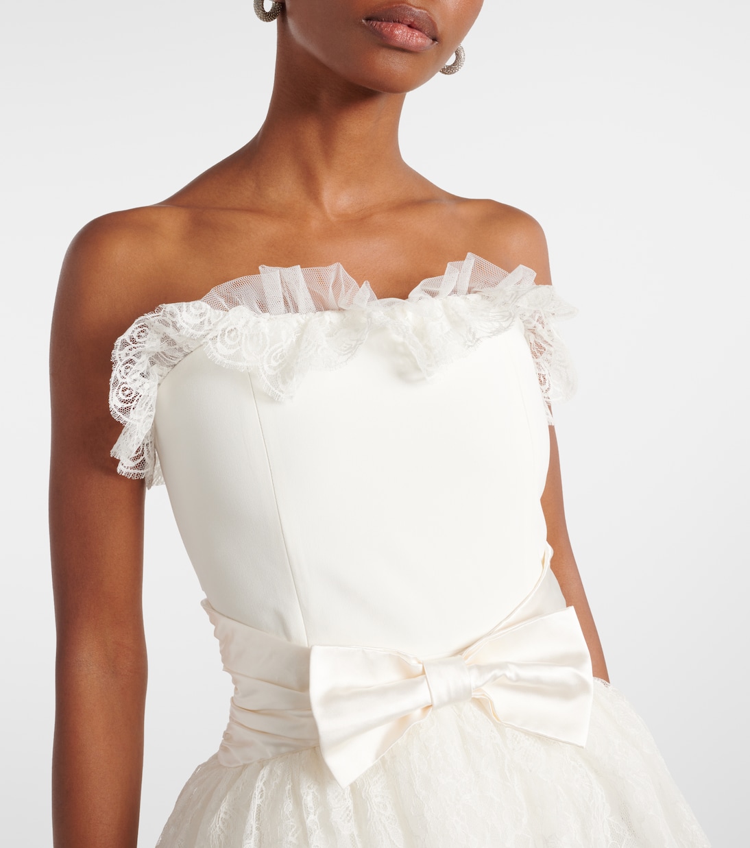 Robe aus Cady mit Spitze | Alessandra Rich