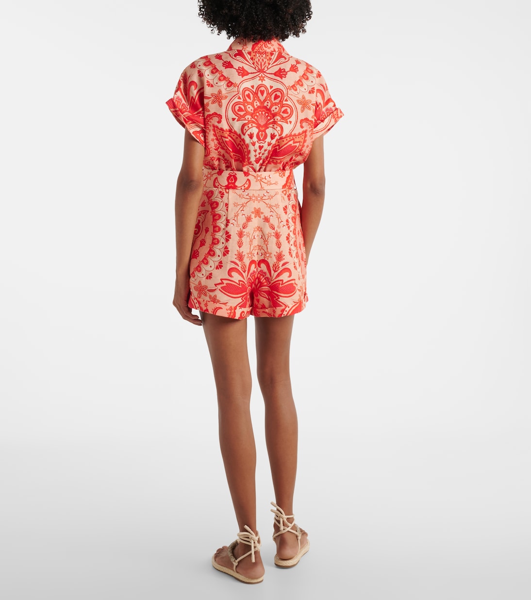 Combi-short en lin à fleurs | Farm Rio