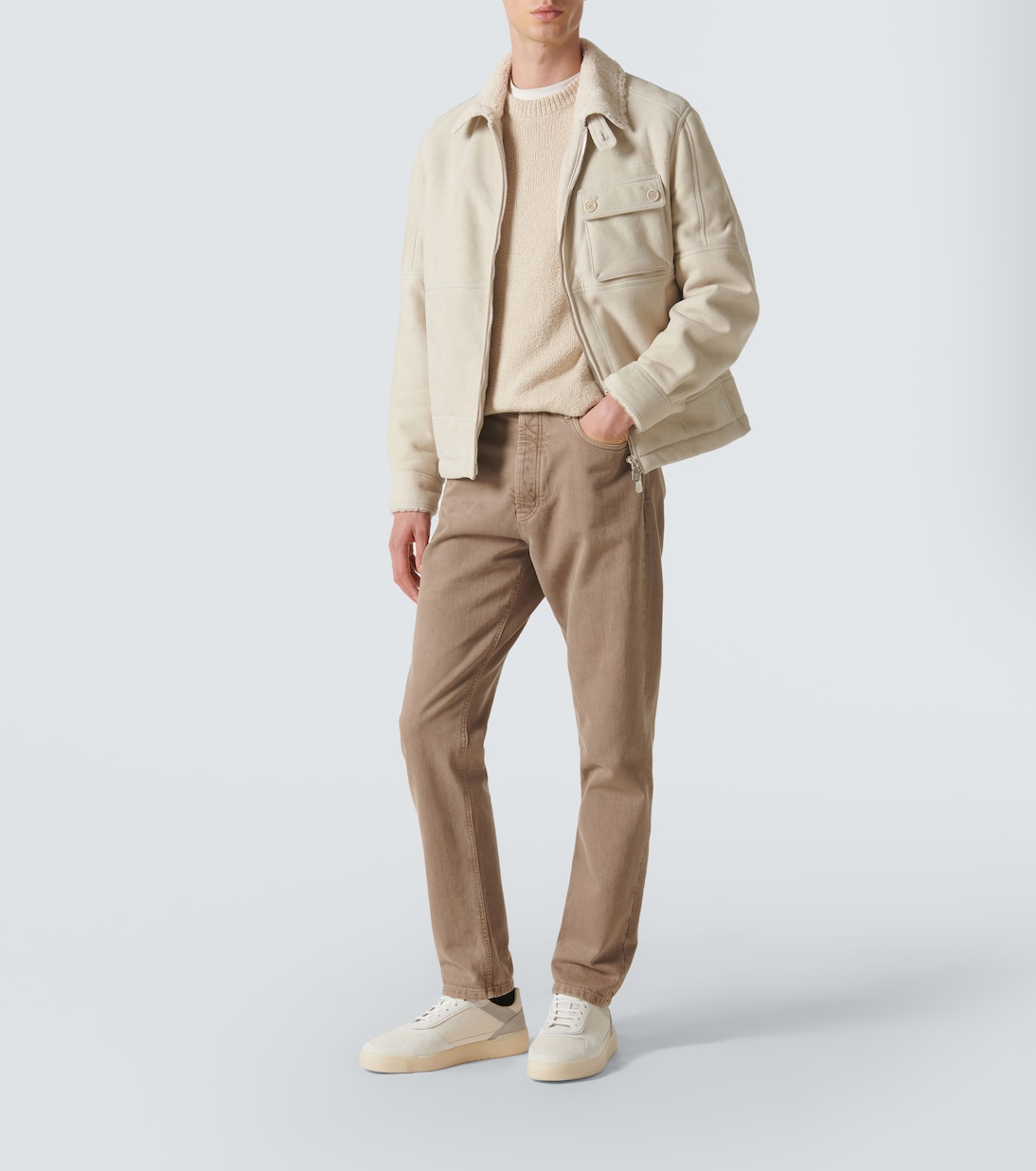 Sneakers in suede e pelle | Brunello Cucinelli