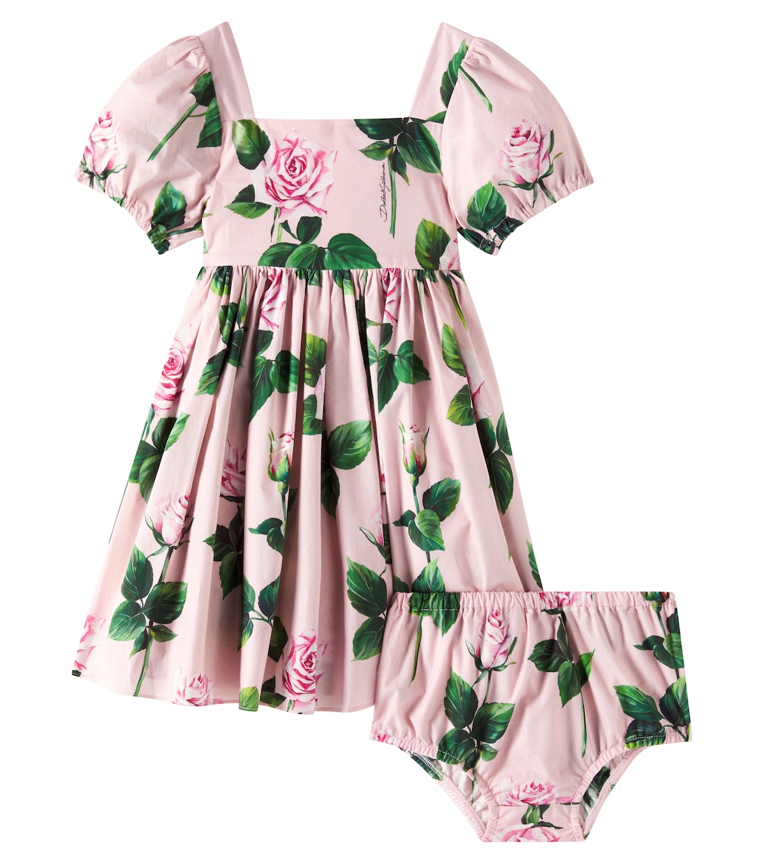 Baby - Abito in cotone con stampa | Dolce&Gabbana Kids