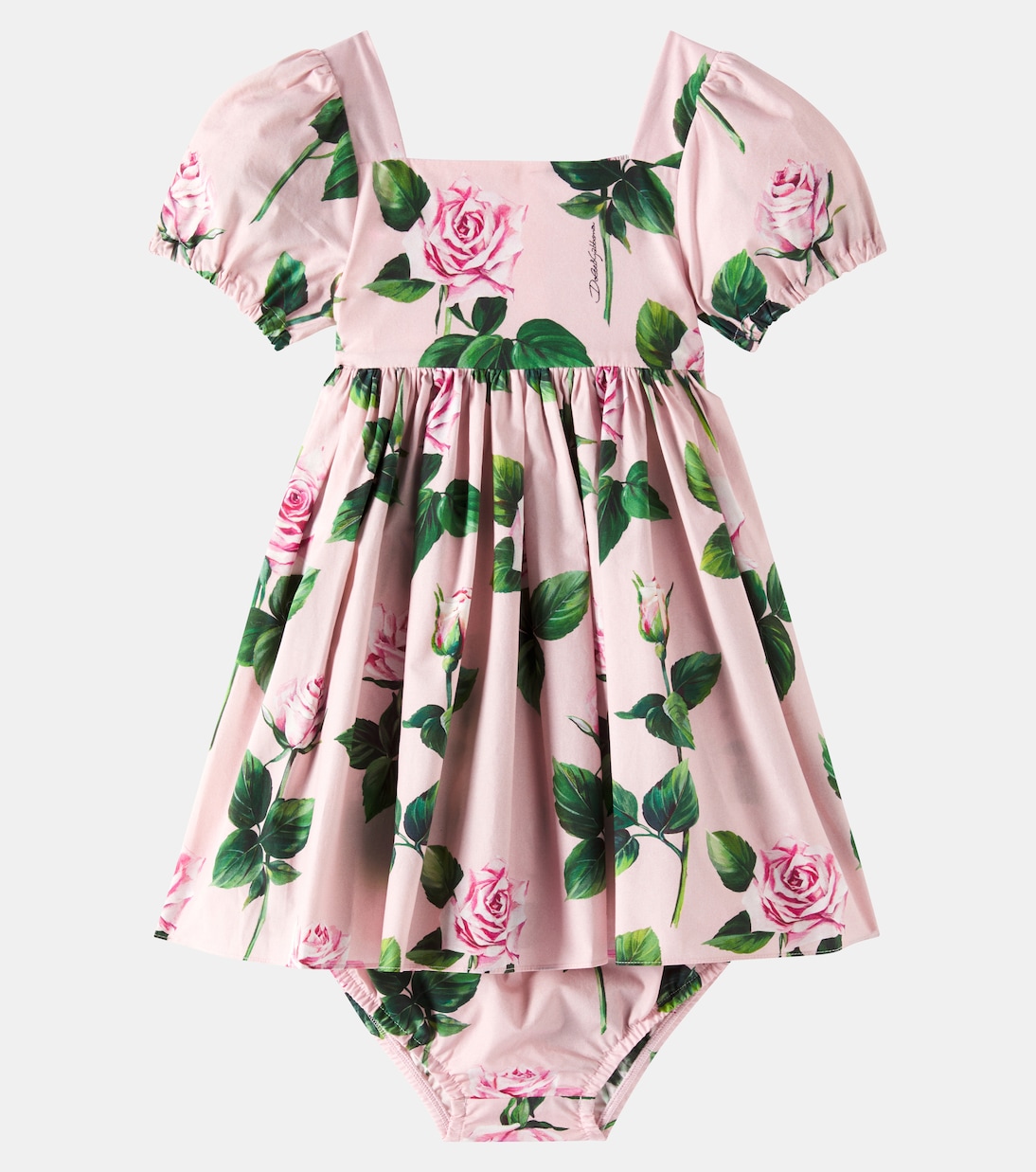 Baby - Abito in cotone con stampa | Dolce&Gabbana Kids