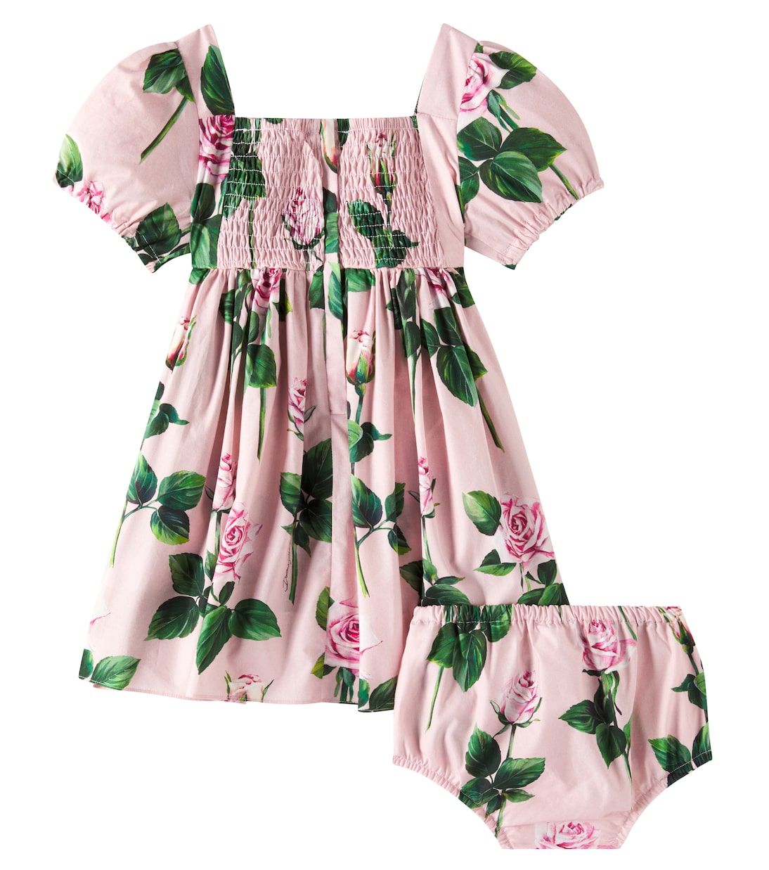 Baby - Abito in cotone con stampa | Dolce&Gabbana Kids