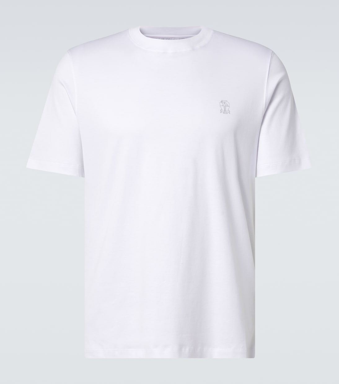 Camiseta de jersey de algodón con logo | Brunello Cucinelli