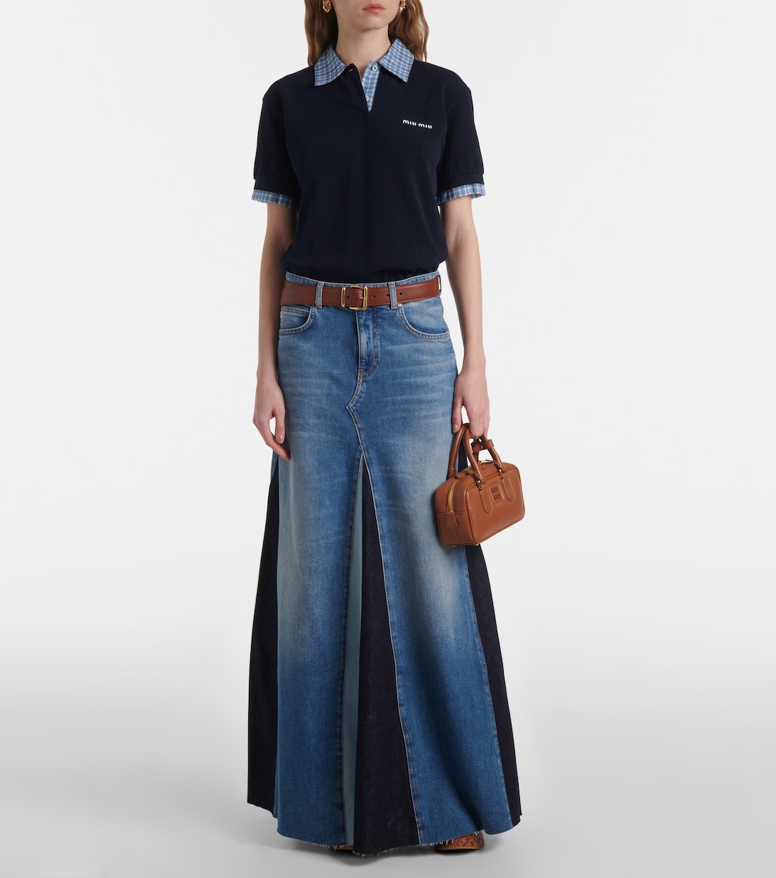 Gonna lunga di jeans patchwork | AG Jeans