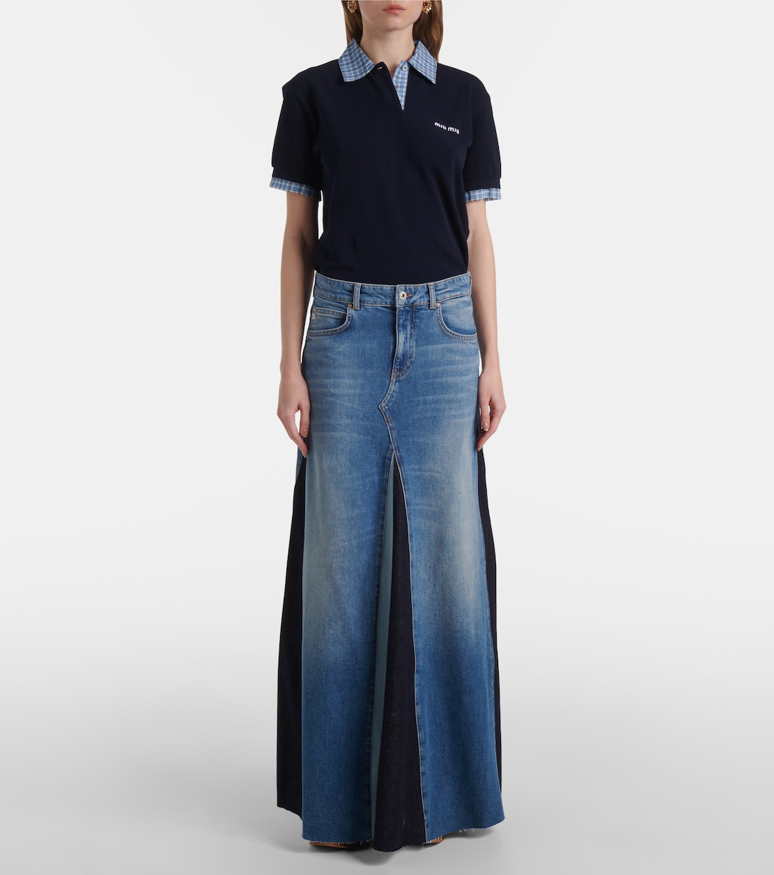 Gonna lunga di jeans patchwork | AG Jeans