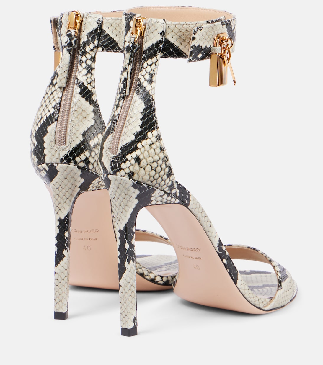 Sandales Padlock 105 en cuir embossé | Tom Ford