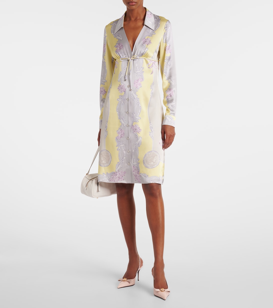 Robe chemise Medusa Cameo en soie  | Versace