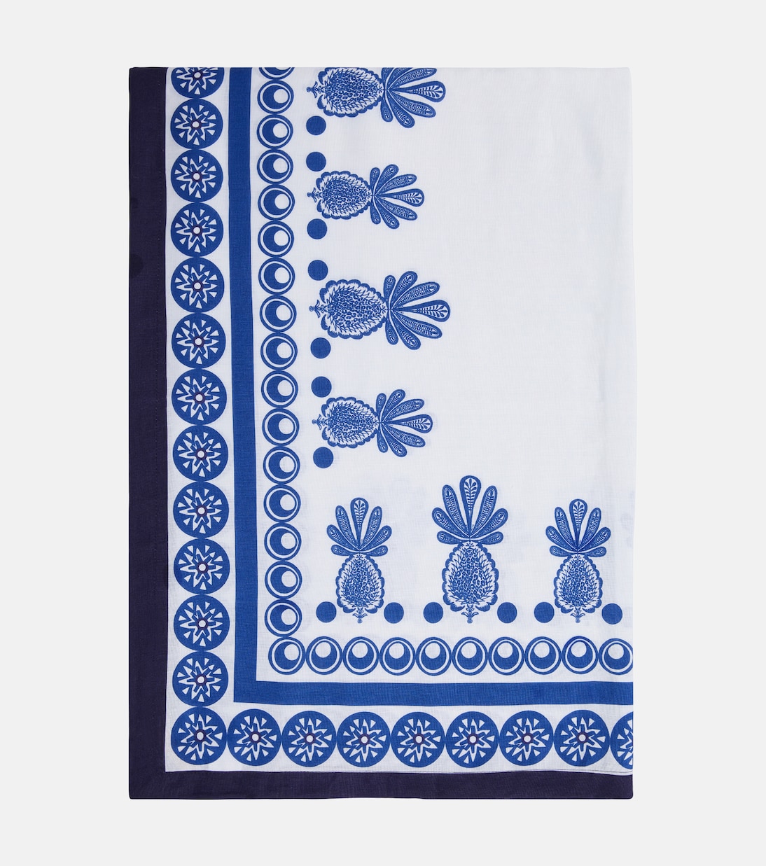 Nappe Big Pineapple Blu Medium imprimée en lin | La DoubleJ
