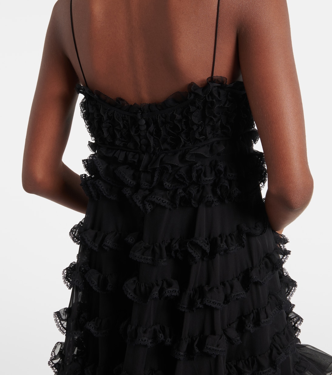 Miniabito in tulle di seta a balze | Valentino