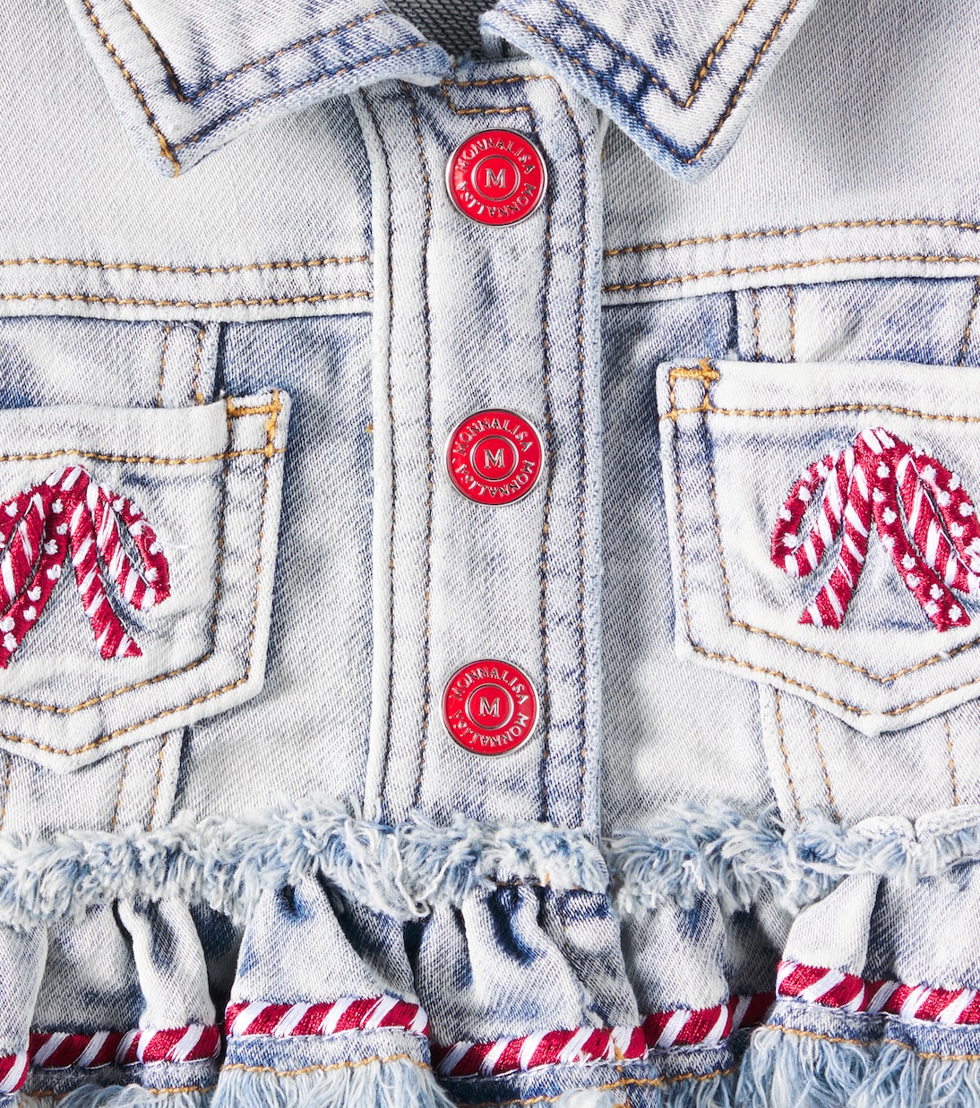 Chaqueta en denim bordada | Monnalisa