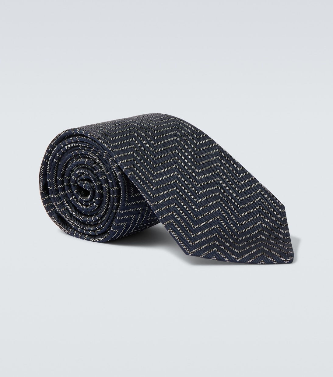 Chevron silk twill jacquard tie | Giorgio Armani