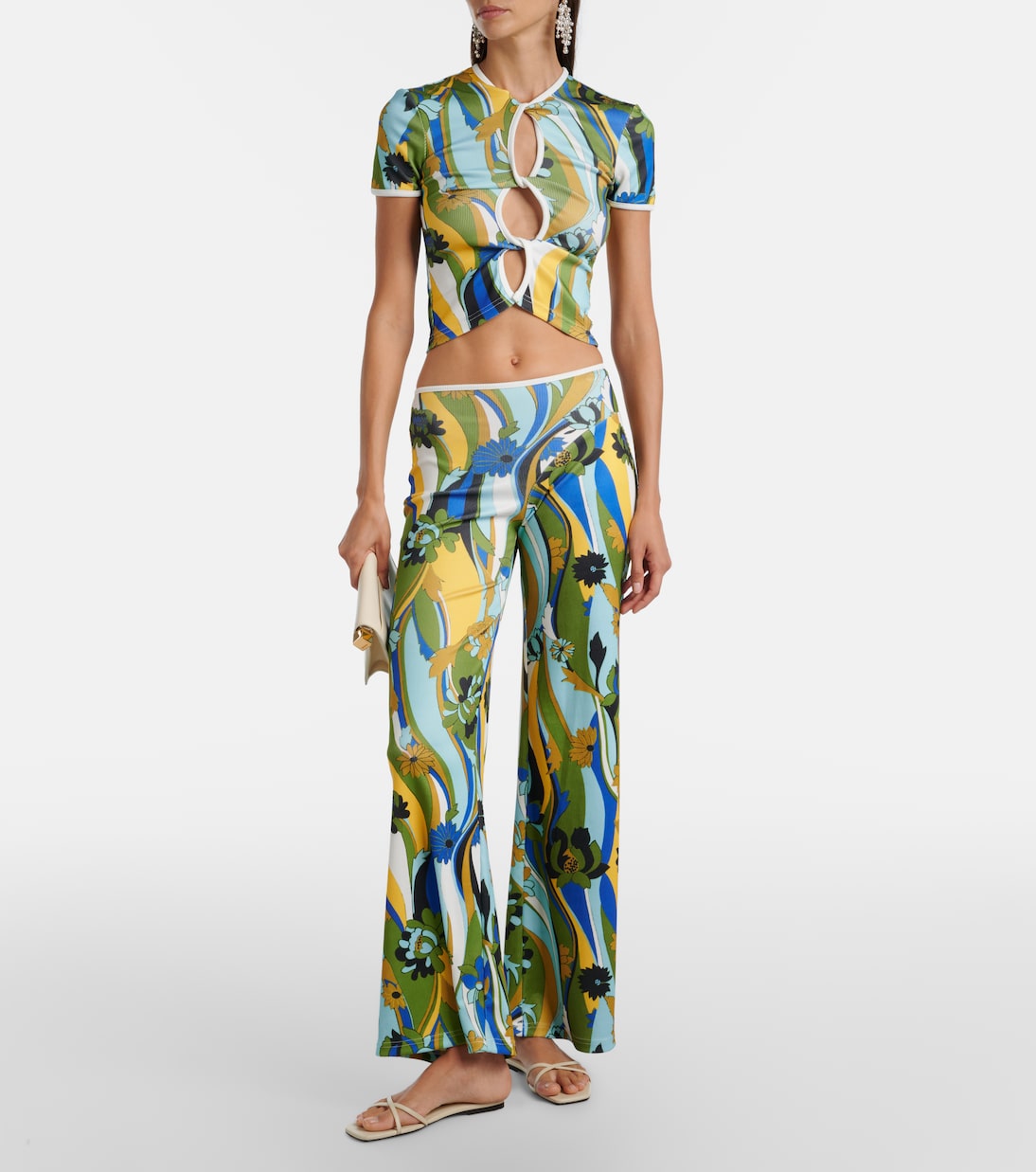 Acidic floral jersey wide-leg pants | Christopher Esber