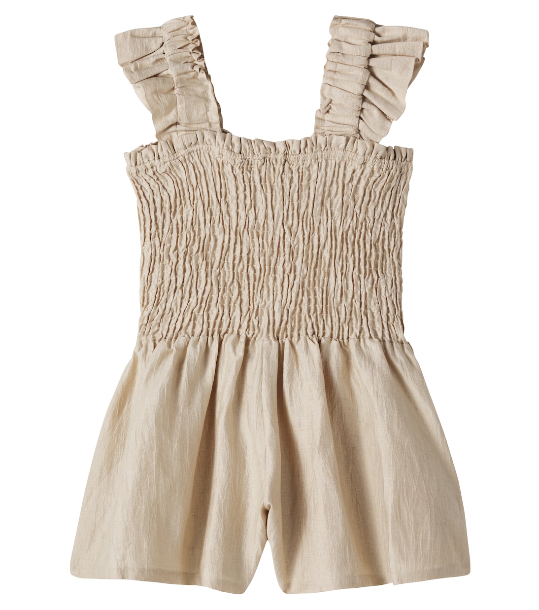 Estien smocked hemp-blend playsuit | Donsje