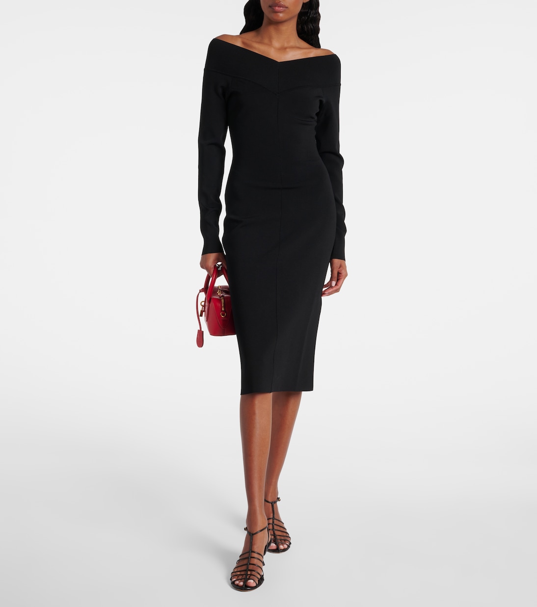 Off-Shoulder-Midikleid aus Jersey | Stella McCartney