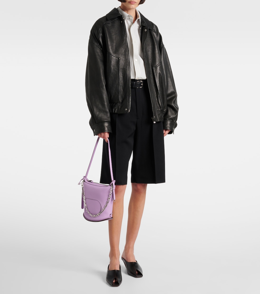 Schultertasche Pin Twist aus Leder | Delvaux