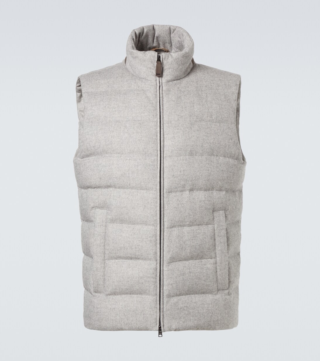Veste doudoune sans manches en soie et cachemire | Herno