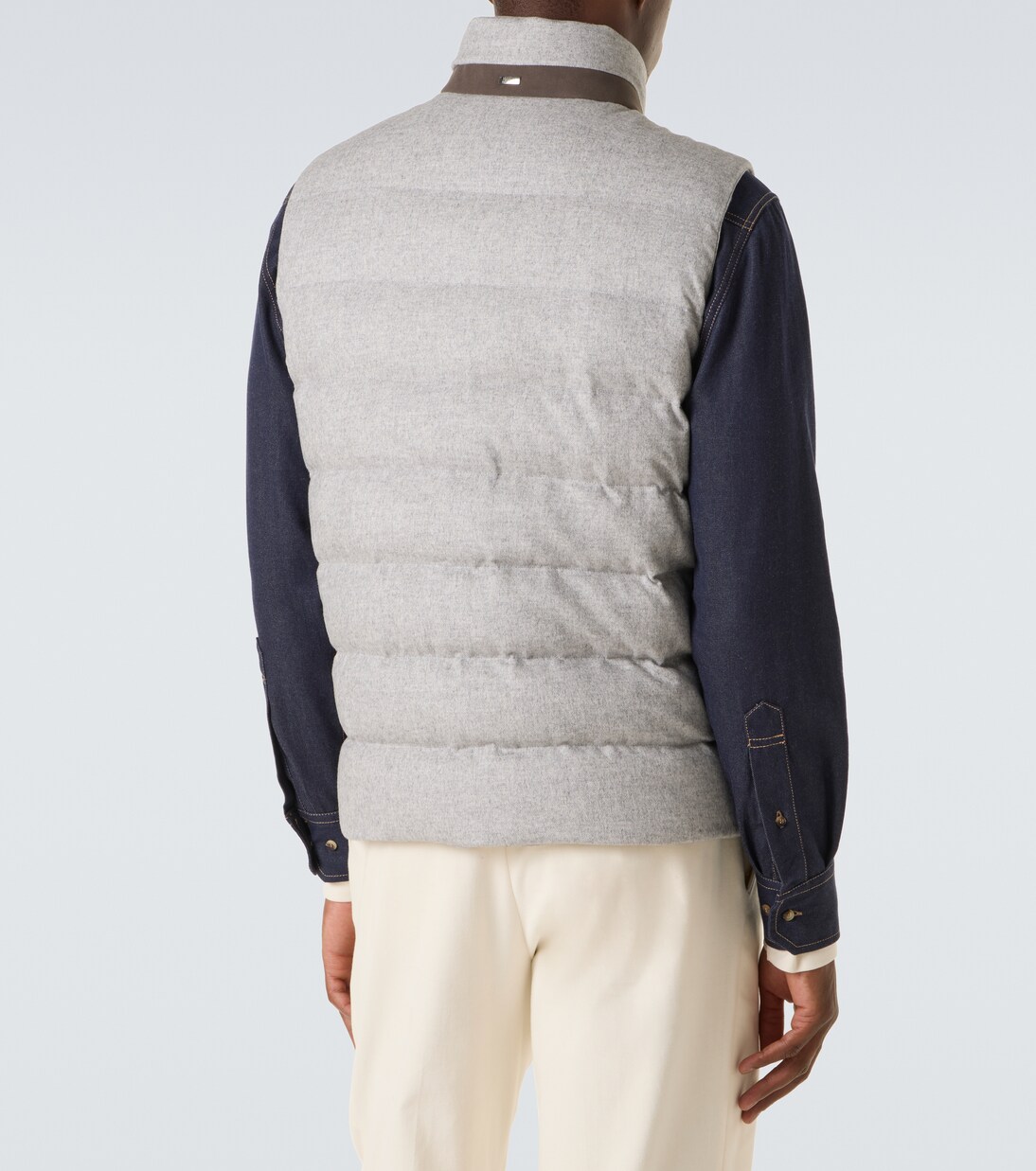 Veste doudoune sans manches en soie et cachemire | Herno