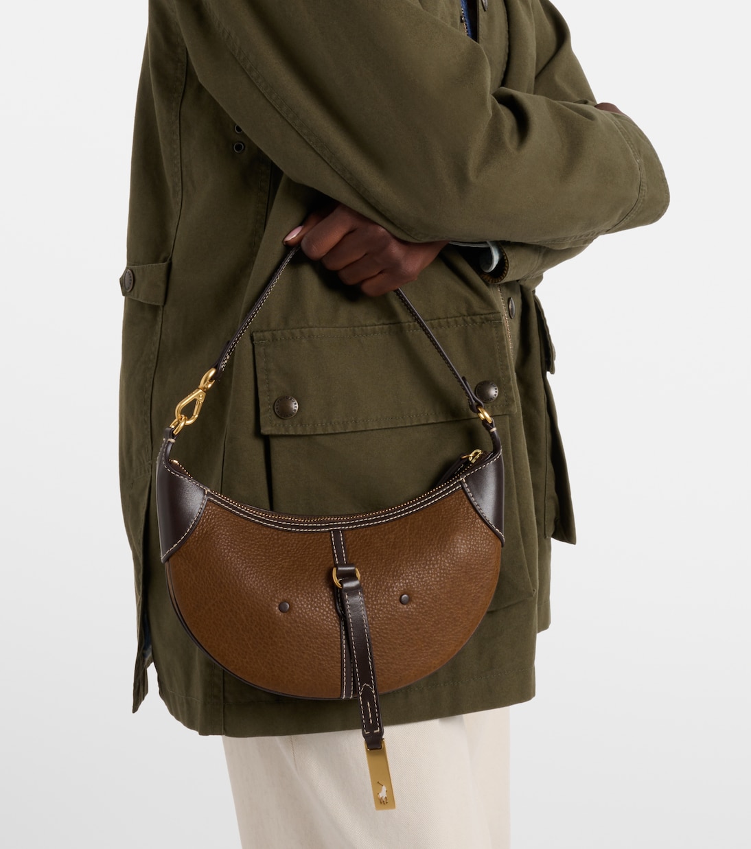 Polo ID S号皮革单肩包 | Polo Ralph Lauren