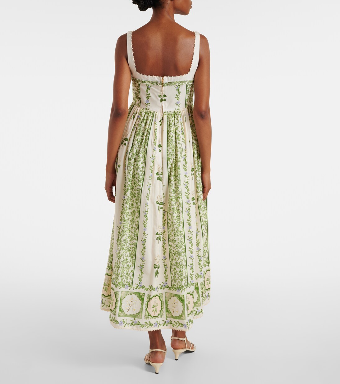 Barbara floral cotton midi dress | Agua by Agua Bendita