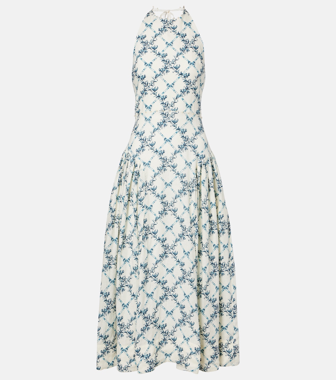 Balsa open-back linen midi dress | Agua by Agua Bendita