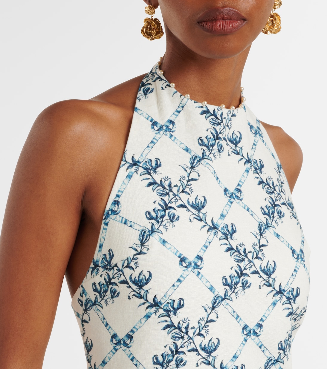 Balsa open-back linen midi dress | Agua by Agua Bendita