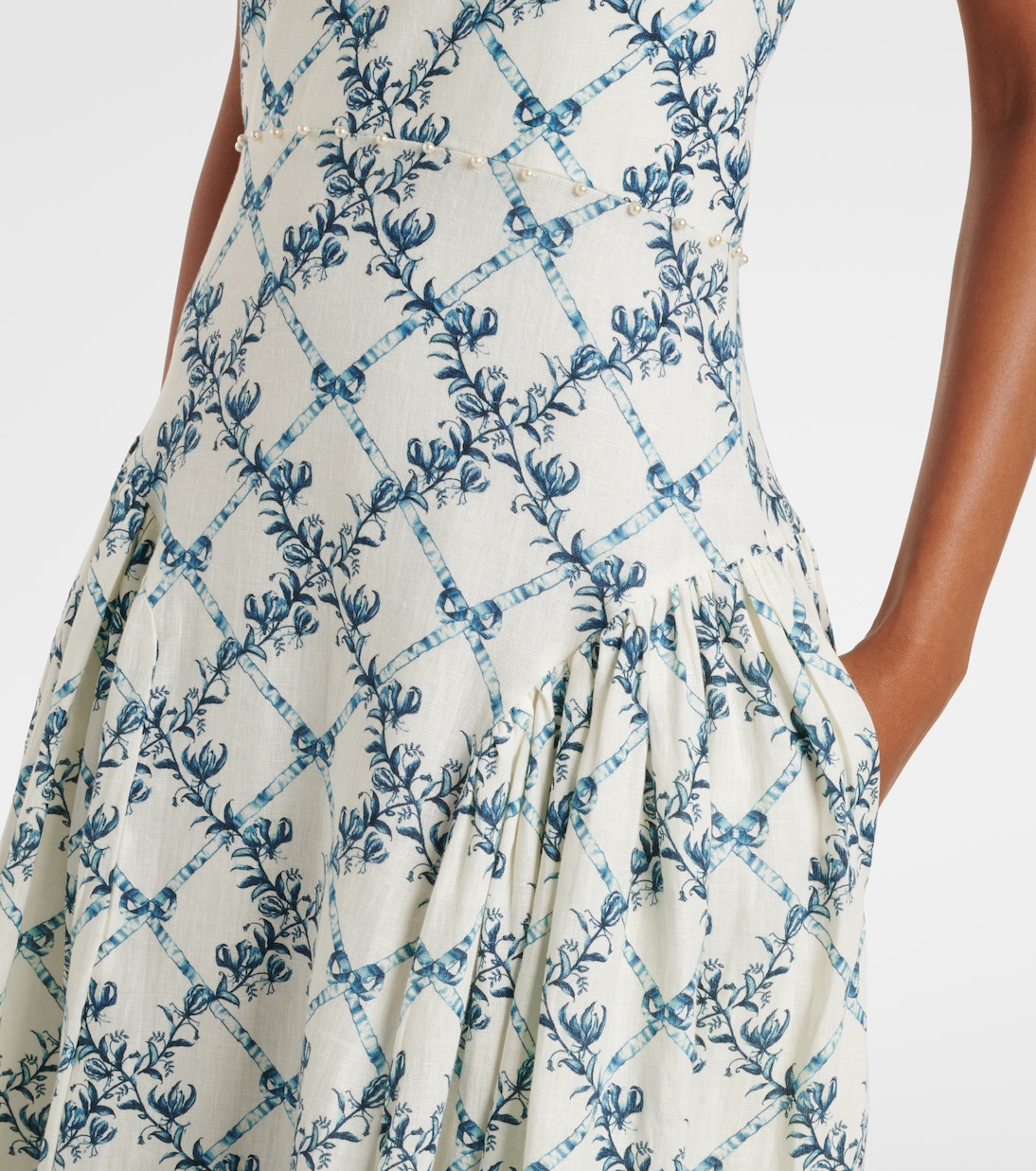 Balsa open-back linen midi dress | Agua by Agua Bendita