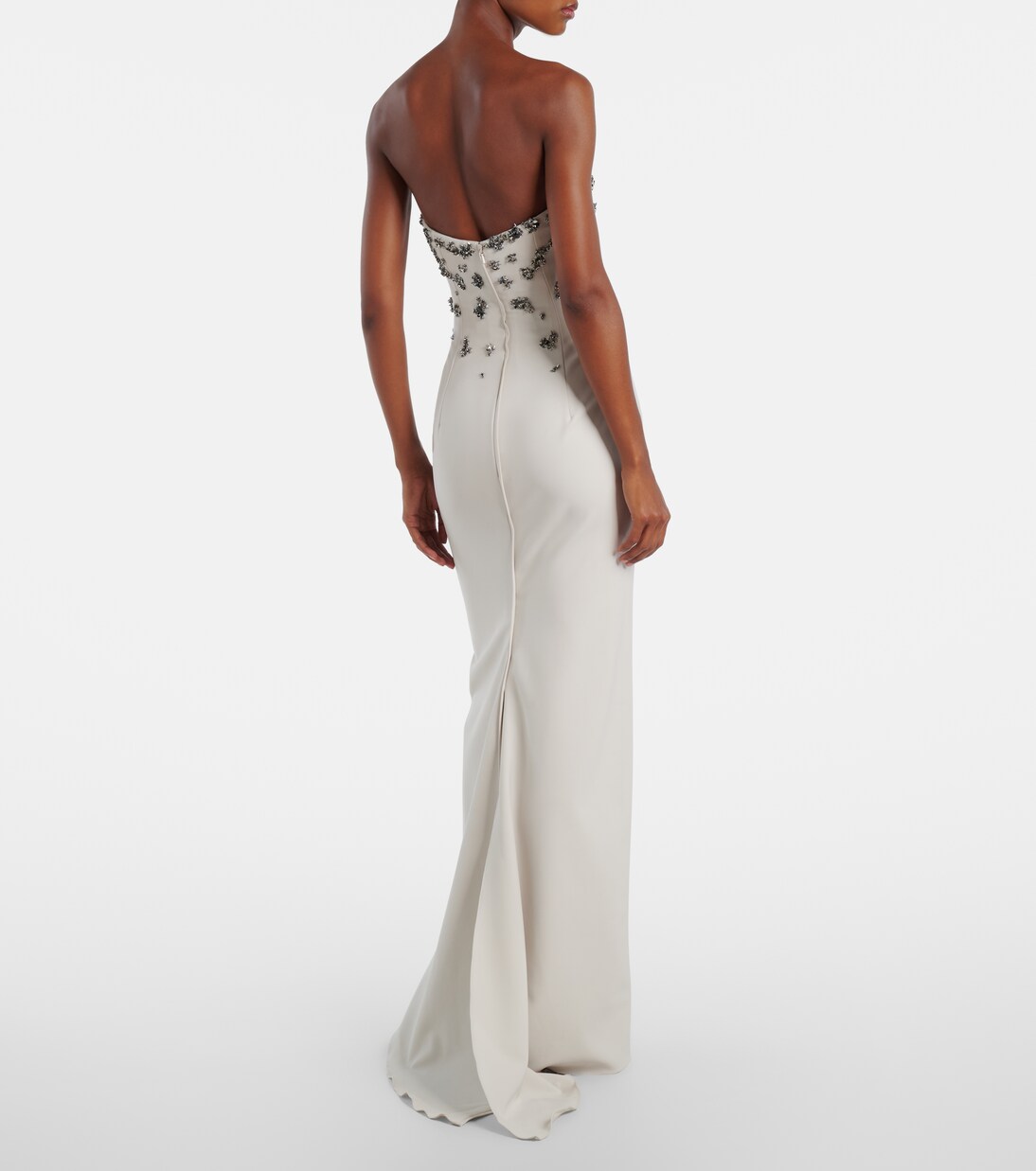 Vestido de fiesta sin tirantes adornado | Marmar Halim