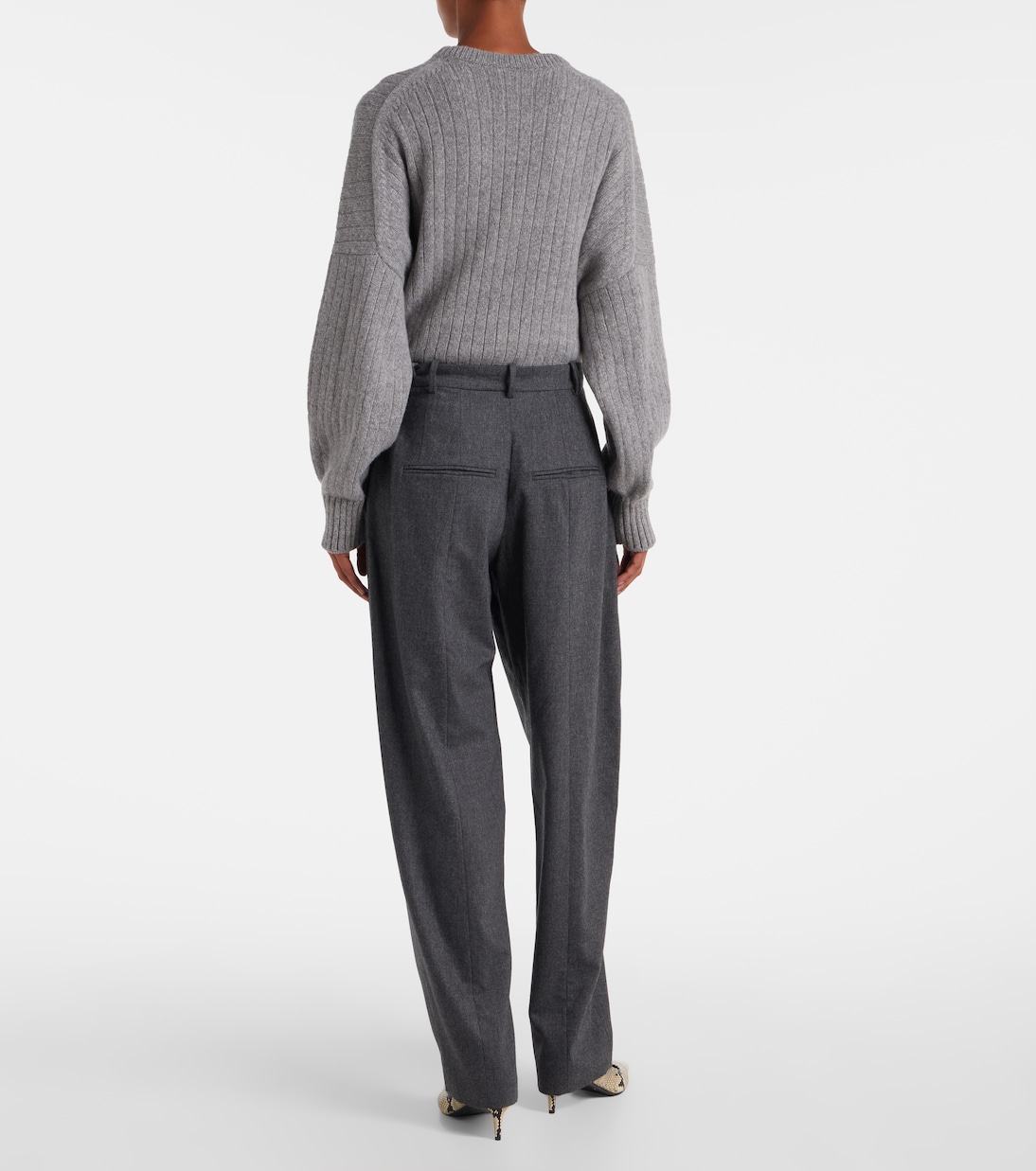 Dugan high-rise wool tapered pants | Khaite