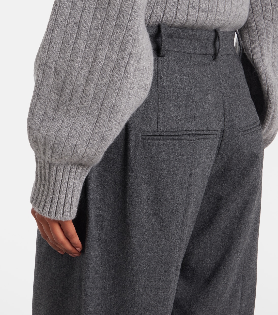 Dugan high-rise wool tapered pants | Khaite