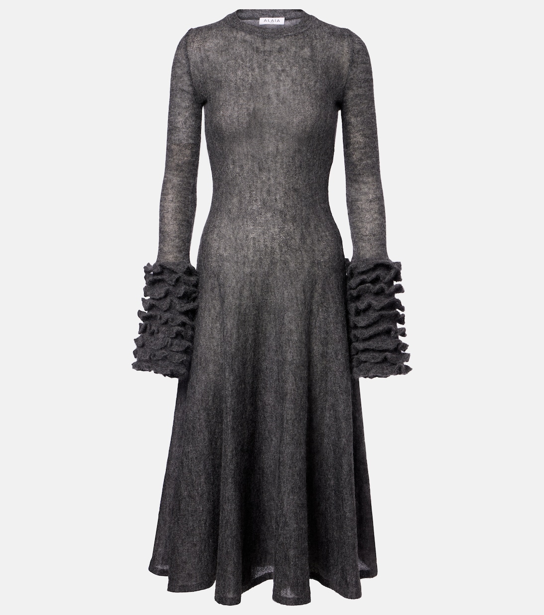 Robe midi en mohair mélangé | Alaïa