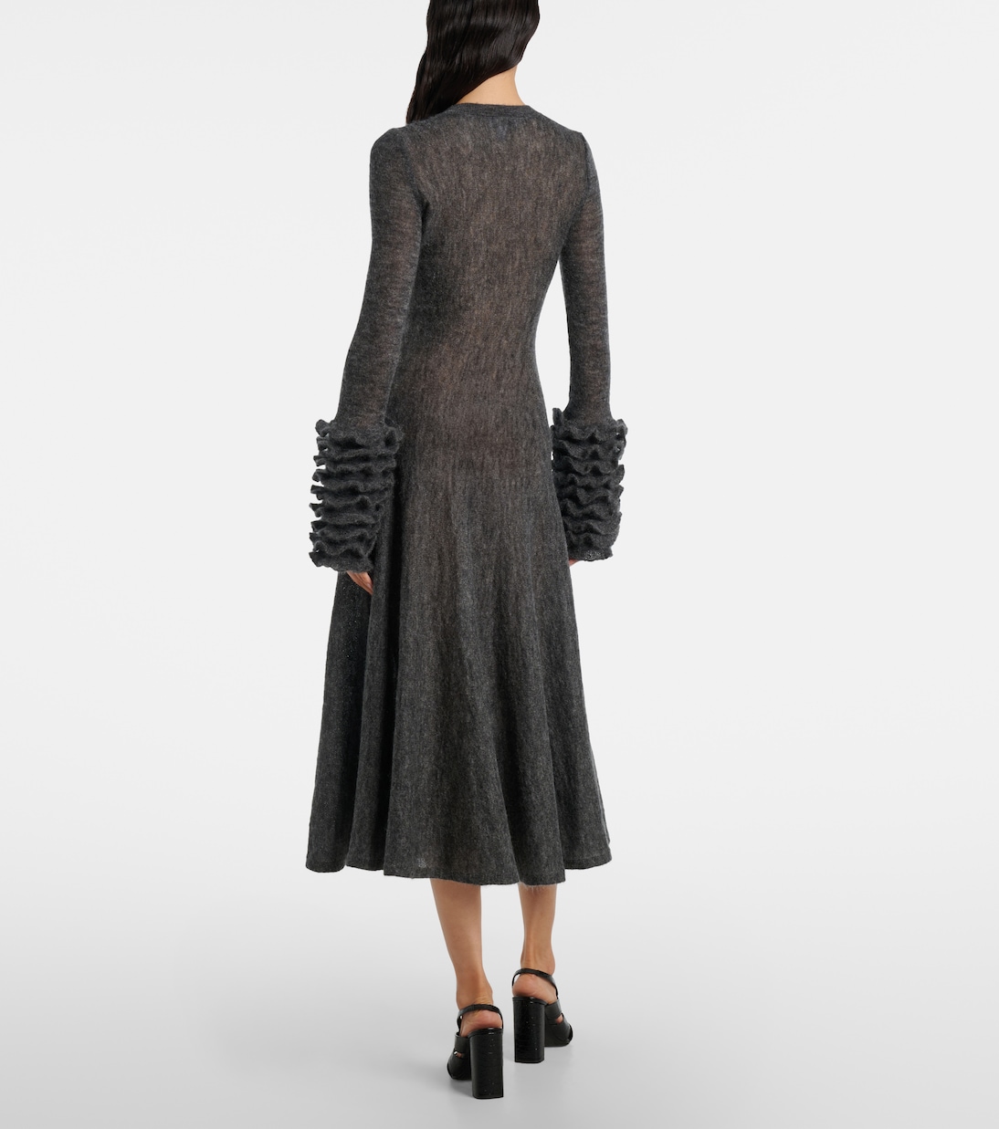 Robe midi en mohair mélangé | Alaïa