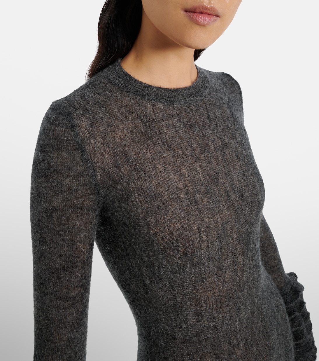 Robe midi en mohair mélangé | Alaïa