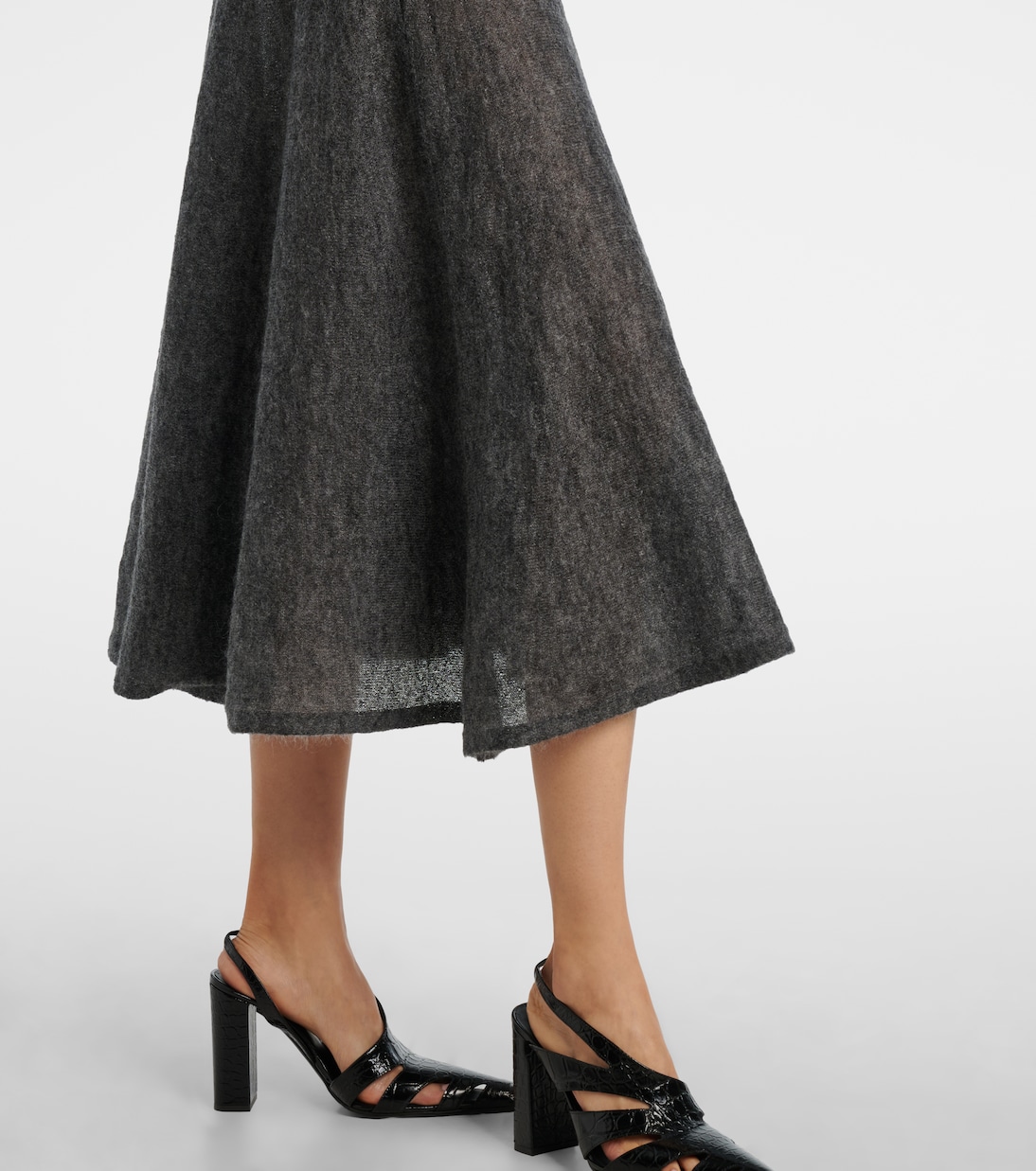 Robe midi en mohair mélangé | Alaïa