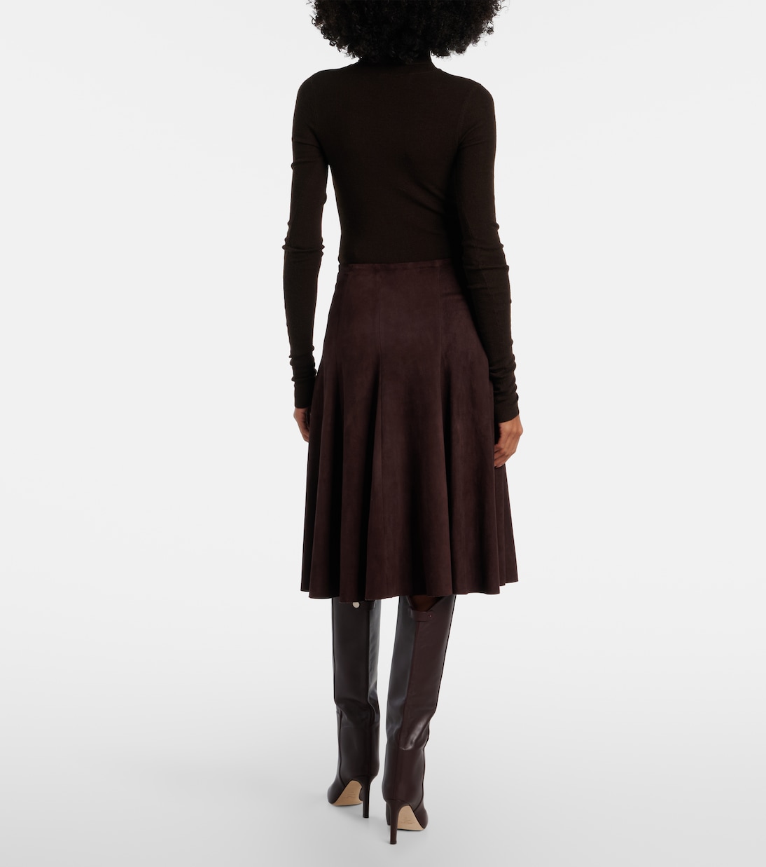 Suede midi skirt  | Stouls