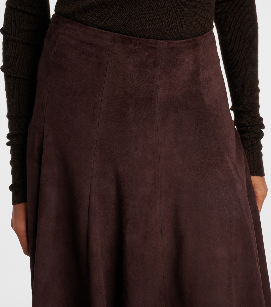 Suede midi skirt  | Stouls