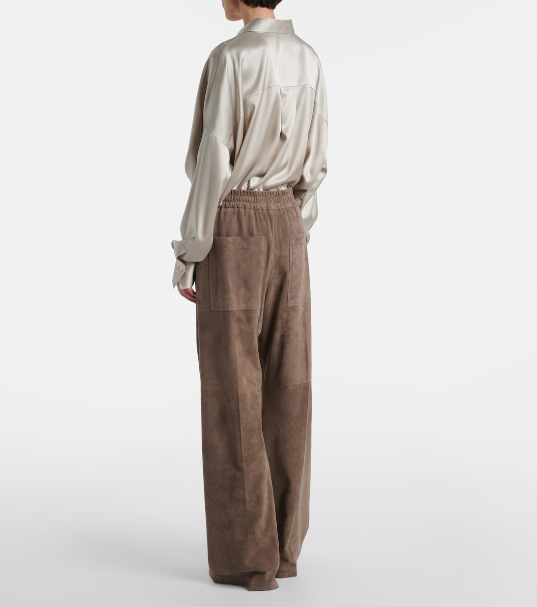 Suede wide-leg pants | Brunello Cucinelli