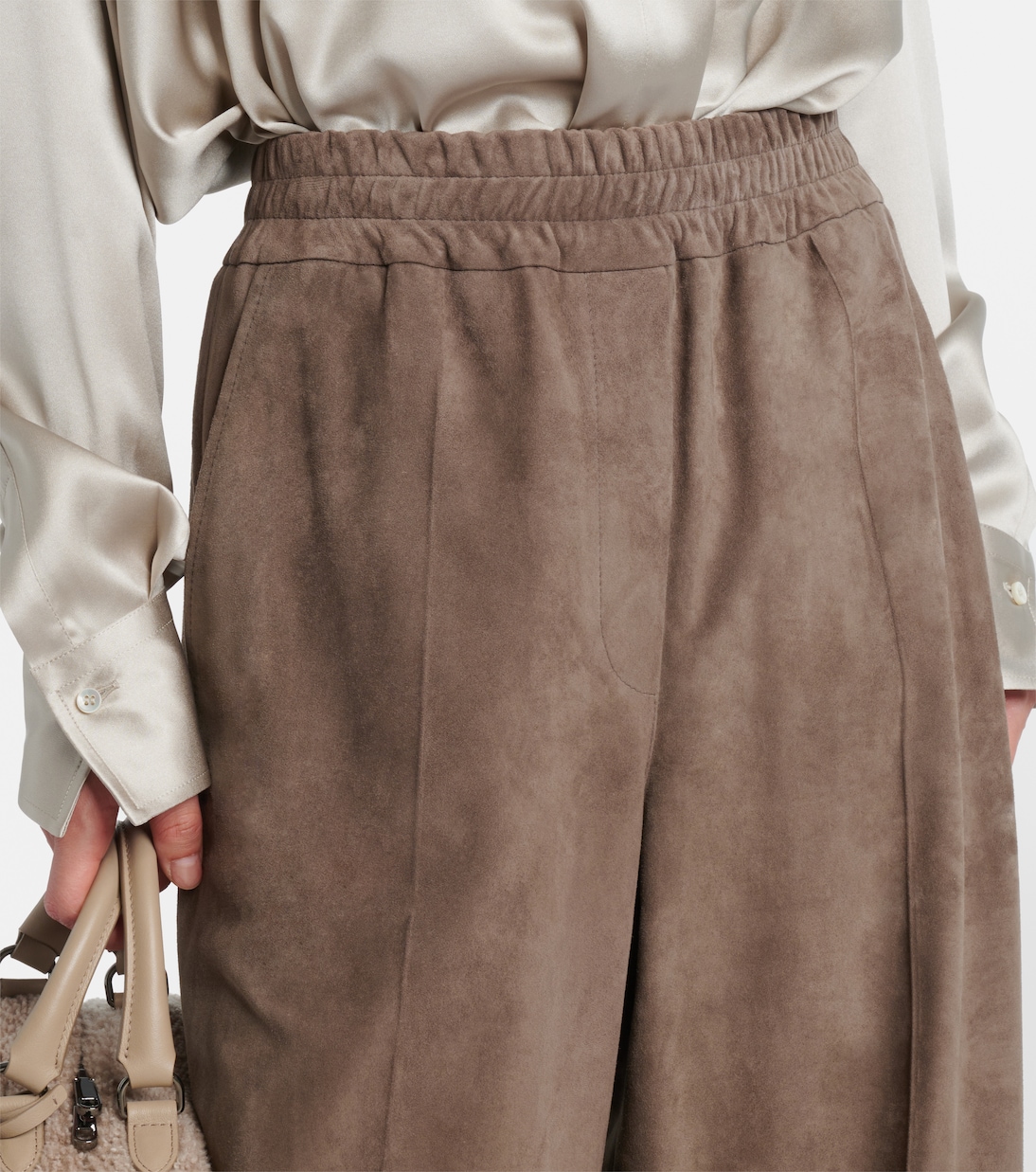 Suede wide-leg pants | Brunello Cucinelli