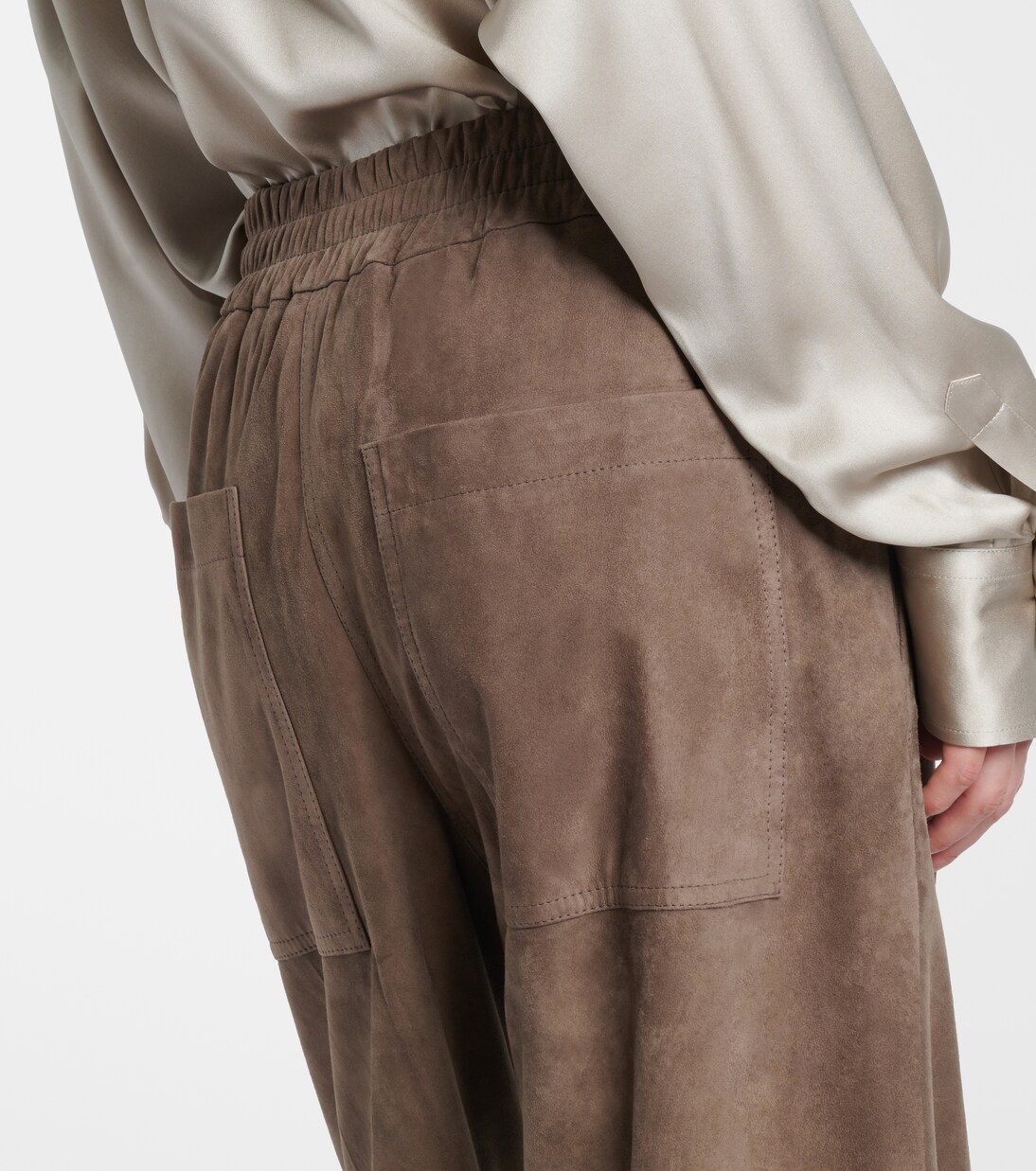 Suede wide-leg pants | Brunello Cucinelli