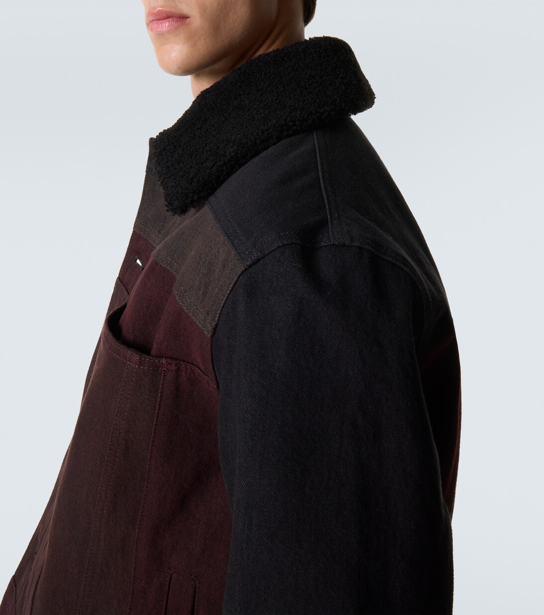 Shearling-trimmed denim blouson jacket | Loewe