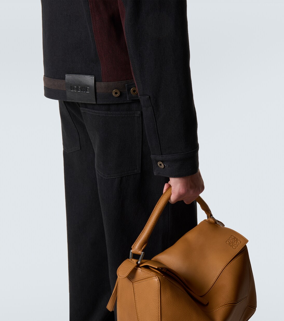 Shearling-trimmed denim blouson jacket | Loewe