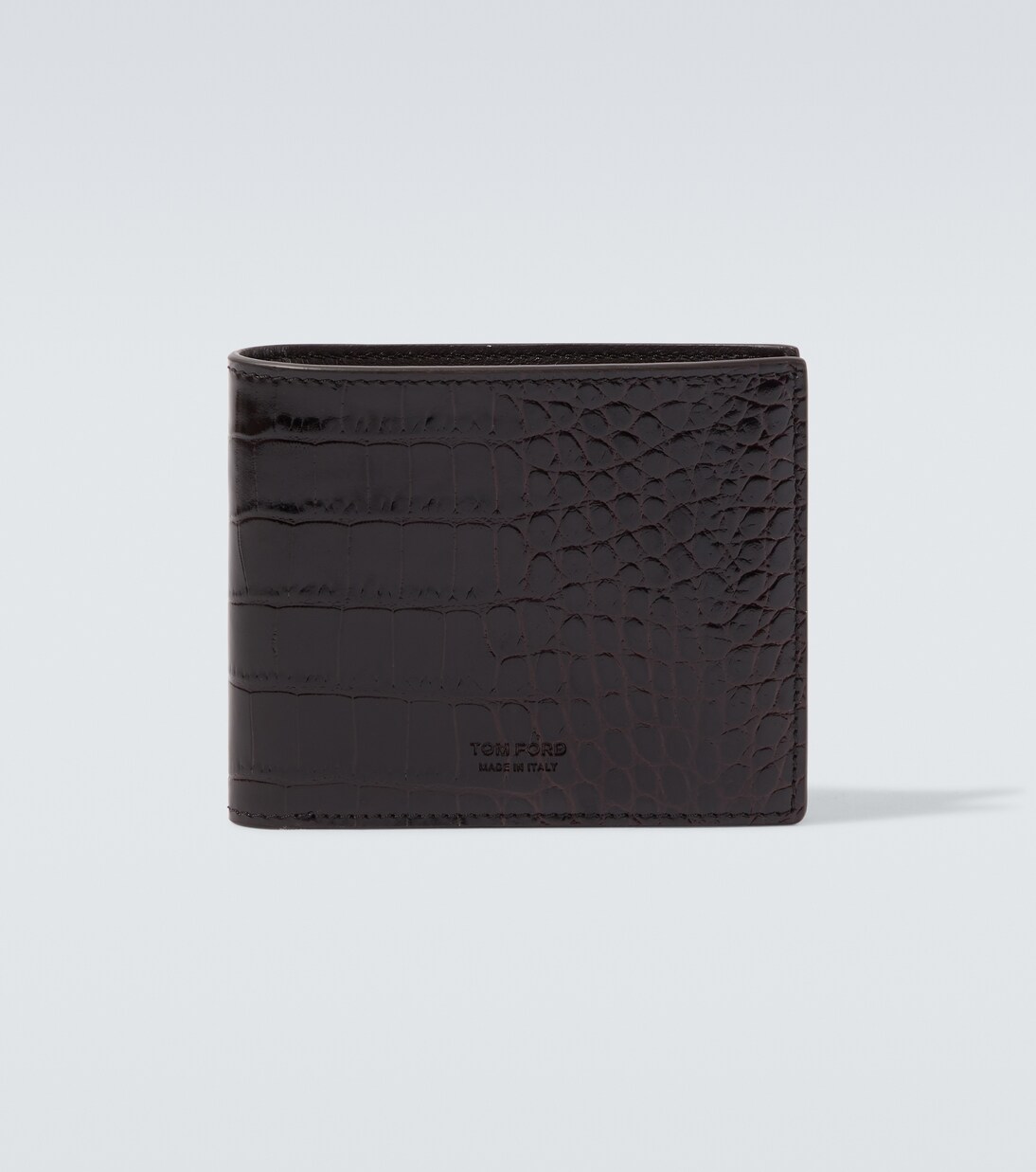 Croc-effect patent leather bifold wallet | Tom Ford
