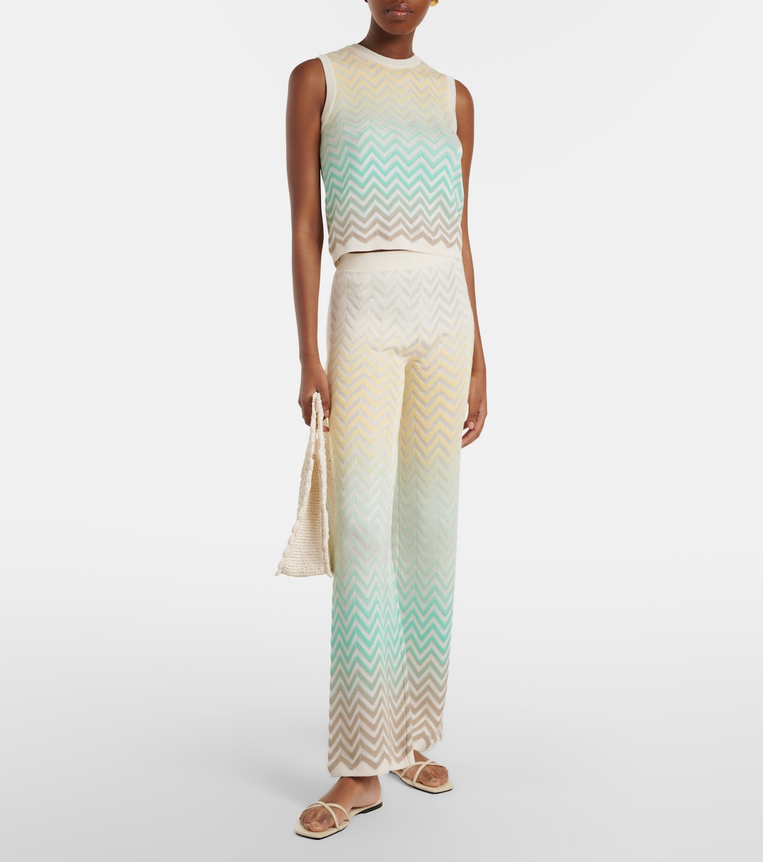 Zigzag cotton-blend flared pants | Missoni