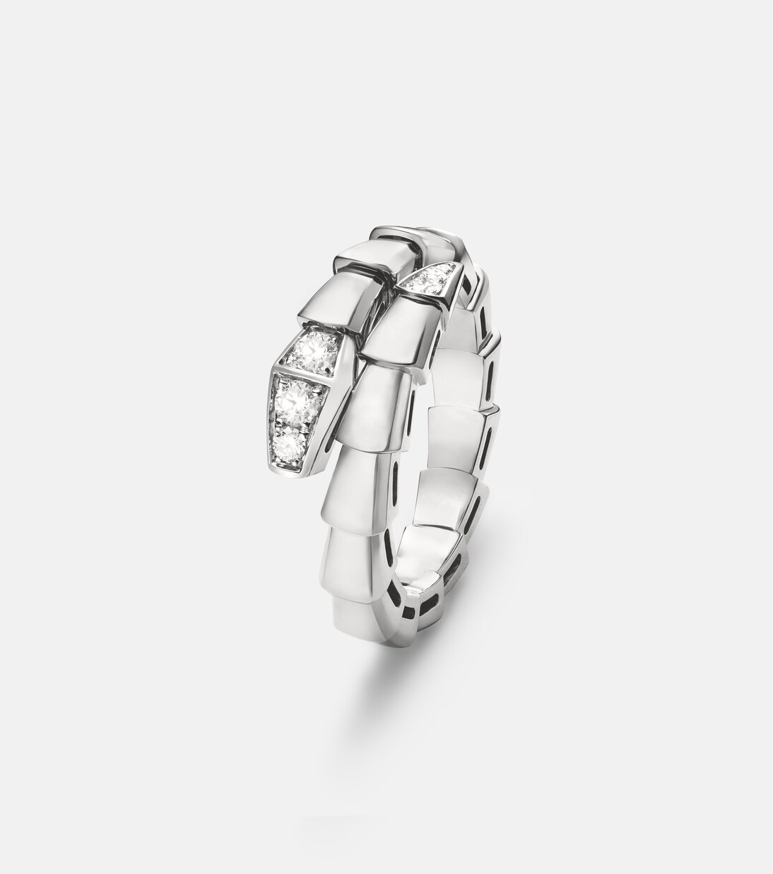 Anello Serpenti Viper in oro bianco 18kt con diamanti | Bvlgari