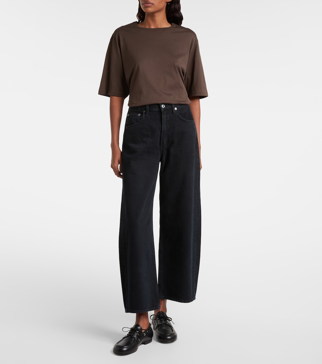 Low Curve cropped mid-rise barrel-leg jeans | Agolde